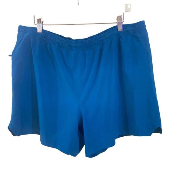 All in Motion blue shorts XL drawstring back zipper pocket built in underwear li - Picture 4 of 6